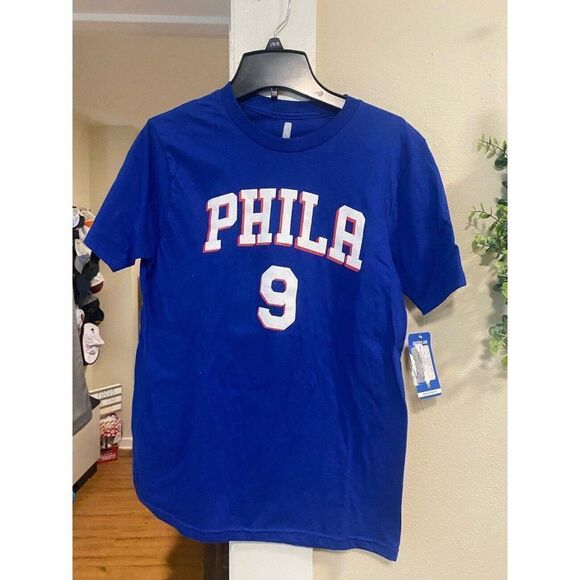 phila #9 Saric NBA T Shirt- Large- Blue New With Tags - Picture 1 of 3